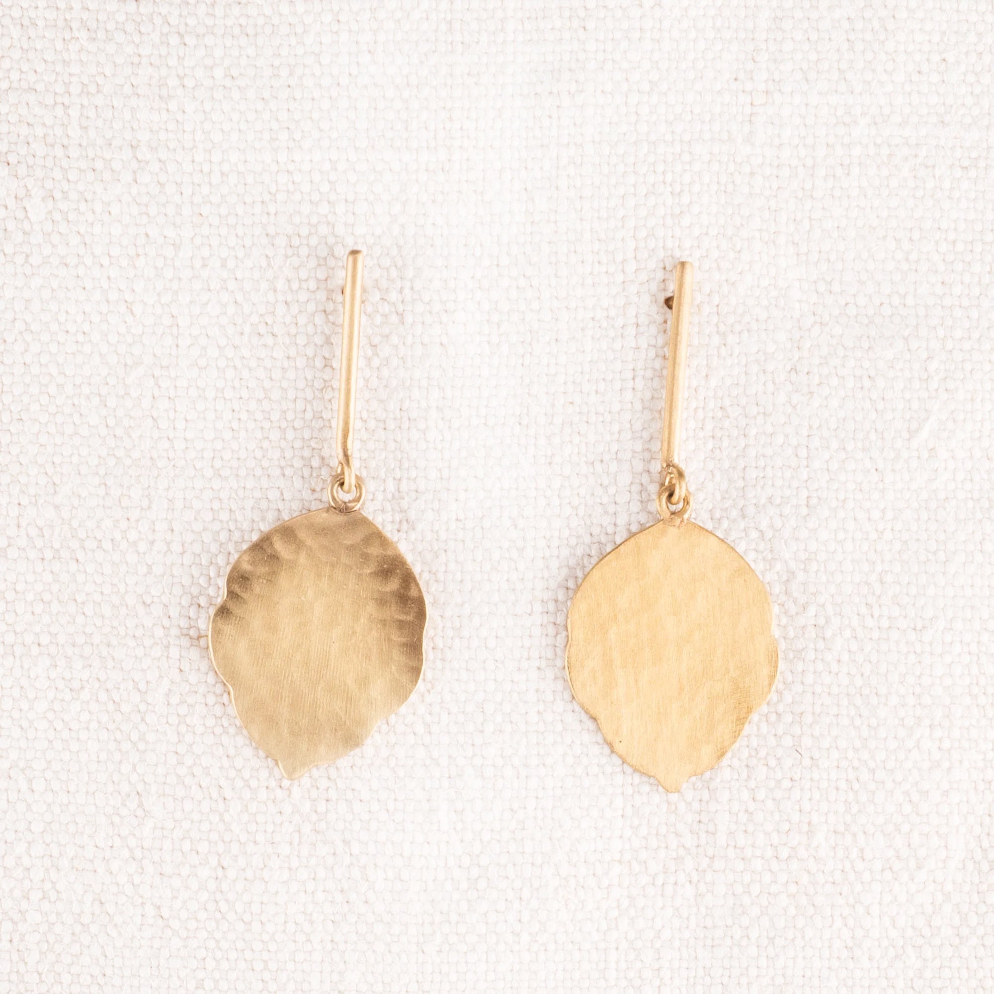 Hammered Leaf Dangle Earrings