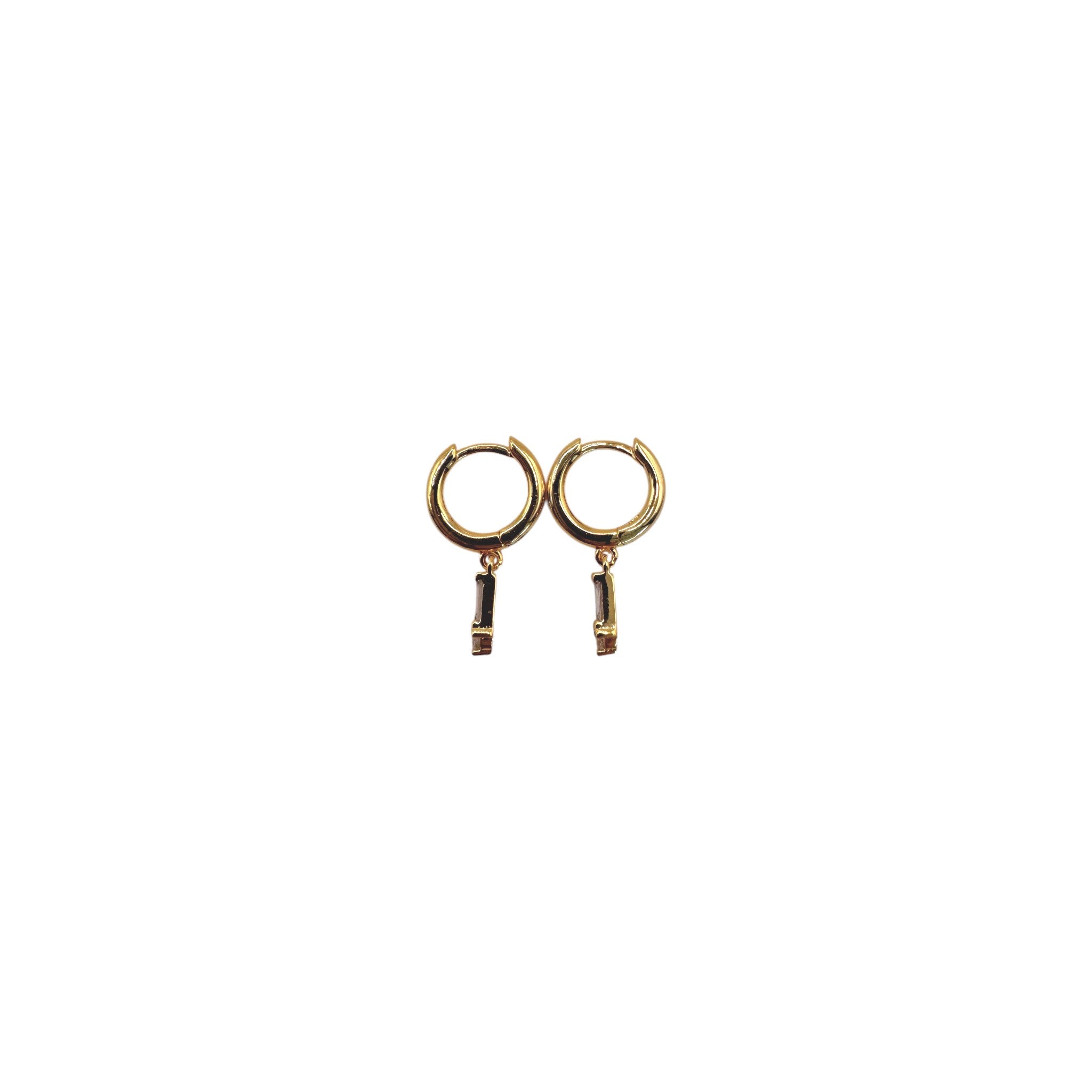 Hoop Earring - CZ Stone Dangle