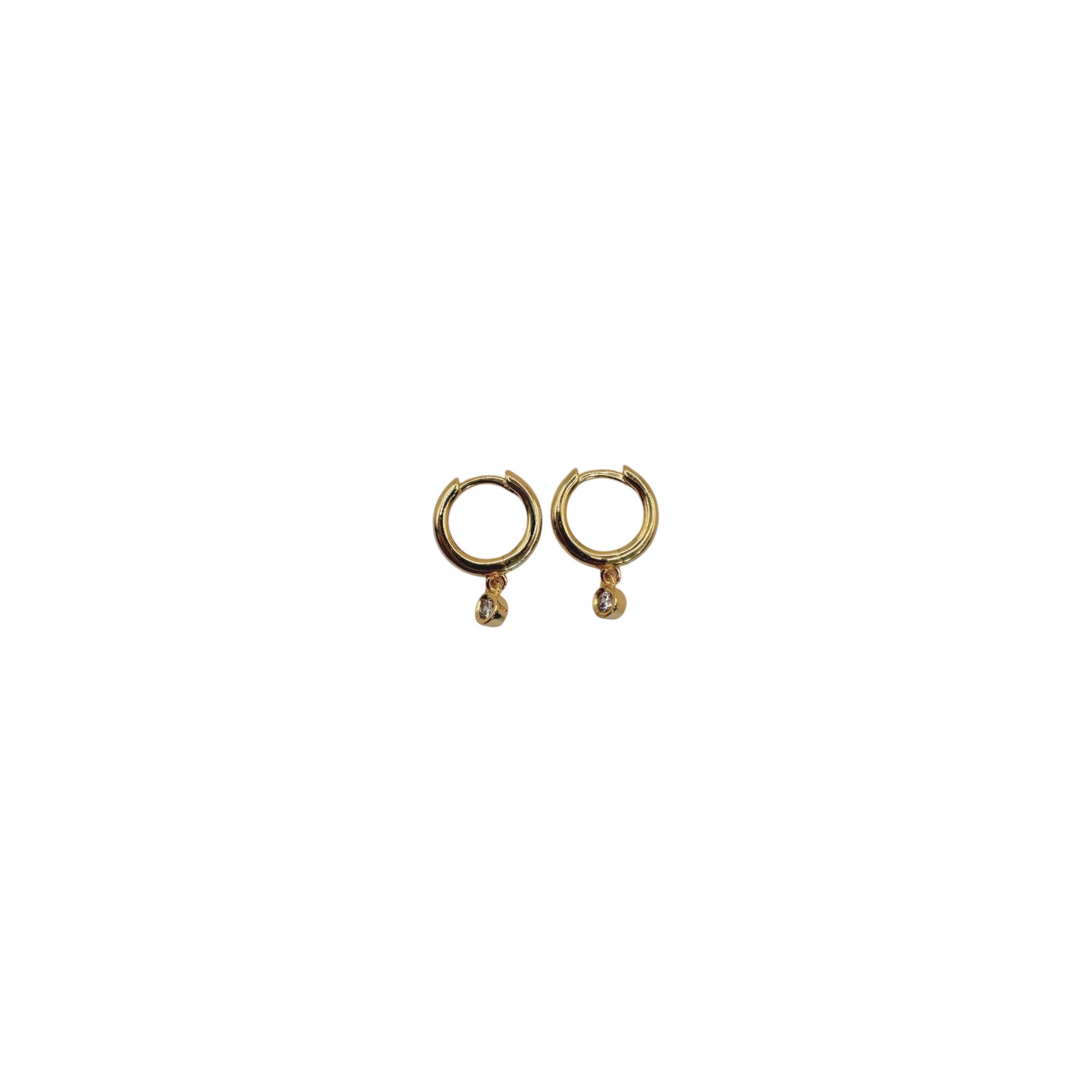 Hoop Earring -  Diamond Shape Dangle