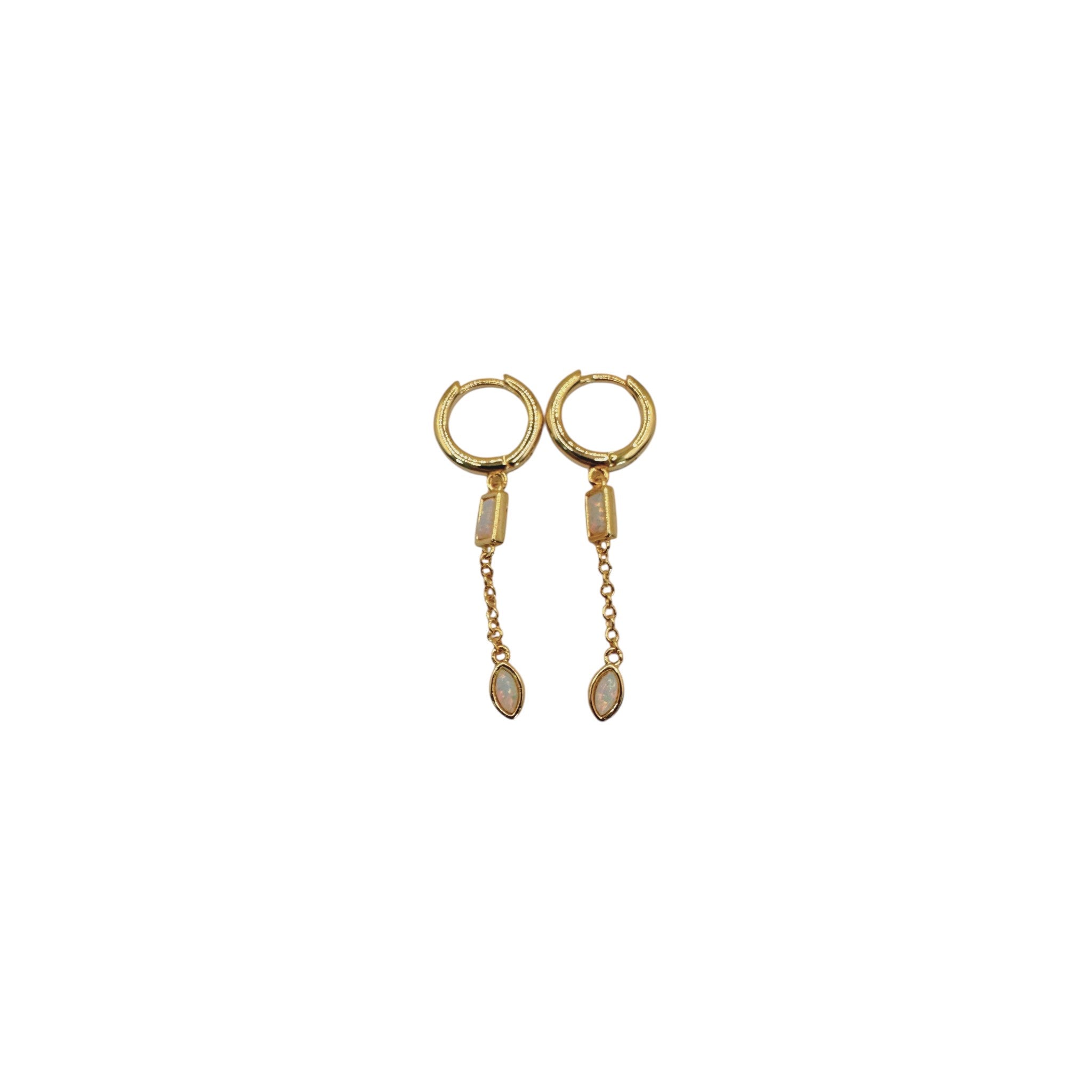 Hoop Earring - Opal Marquise