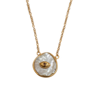 Evil Eye Shell Pearl Necklace