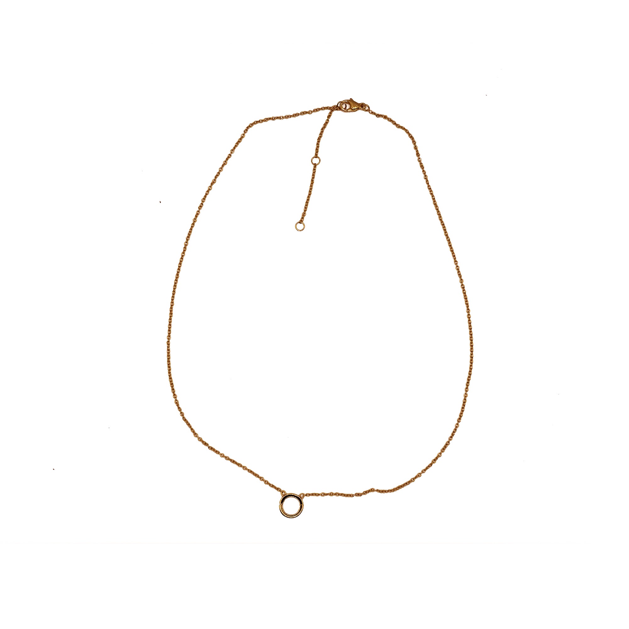 Gold Plated Circle Charm Necklace