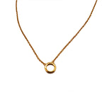 Gold Plated Circle Charm Necklace