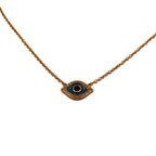 ***Gold Plated Blue Evil Eye Necklace