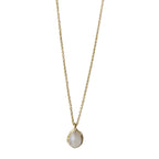 Rainbow Moonstone with white Cz Necklace