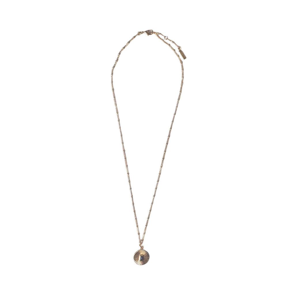 Sunburst Medallion Iolite Necklace