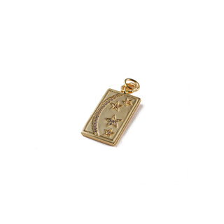 ***Star and Moon White CZ Charm