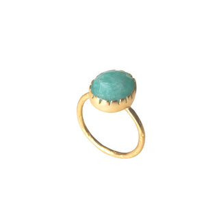 Gold Plated Ring- Amazonite