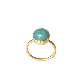 Gold Plated Ring- Amazonite