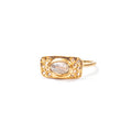 ***Gold Plated Rainbow Moonstone Plate Ring
