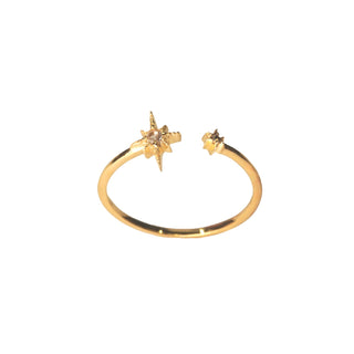 Celestial Open Front Ring- Gold Plated Brass
