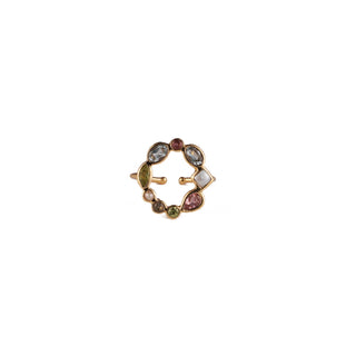 Adjustable Multi Stone Circle Ring