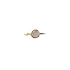 Rainbow Moonstone Adjustable Circle Bezel Ring