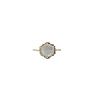 Rainbow Moonstone Adjustable Hexagon Ring