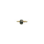 Moss Agate With White CZ detail Ring