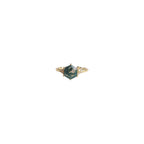 Moss Agate Hexagon Adjustable Ring