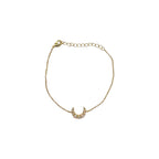 White Opal Crescent Moon Bracelet