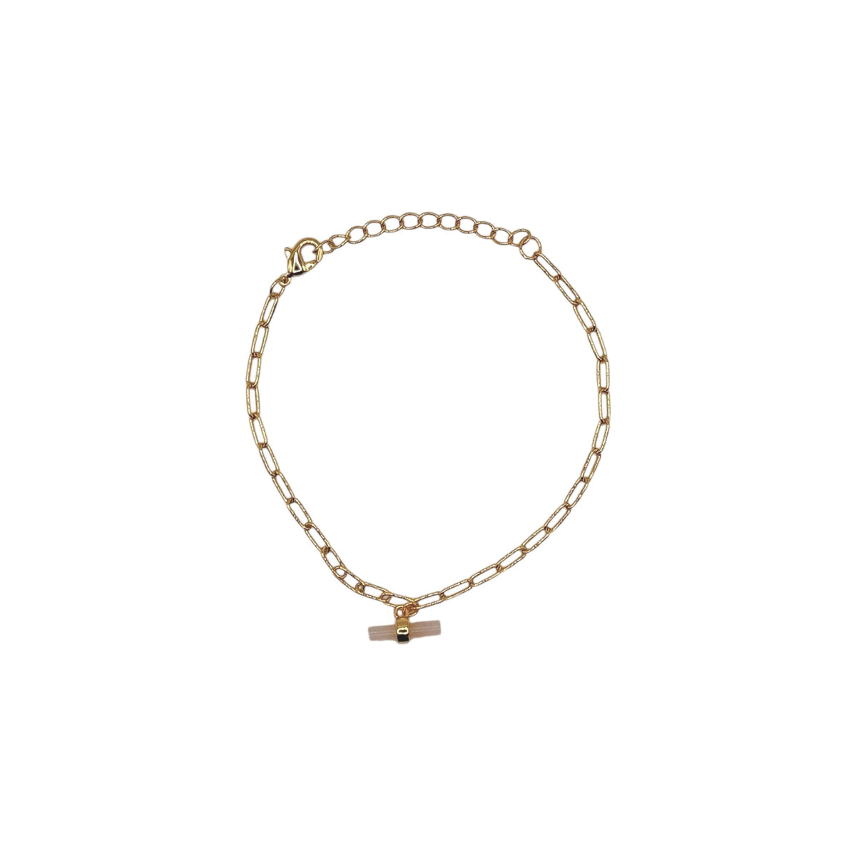 Rose Quartz Crystal Charm Bracelet
