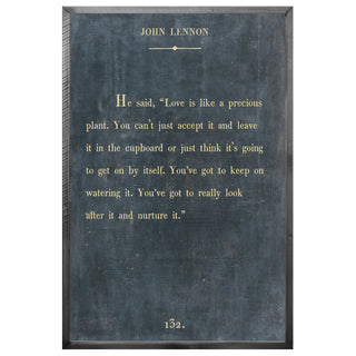 John Lennon - Book Collection (Grey Wood) - Art Print