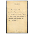 John Lennon - Book Collection (Grey Wood) - Art Print