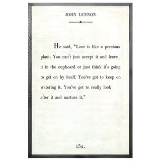 John Lennon - Book Collection (Grey Wood) - Art Print