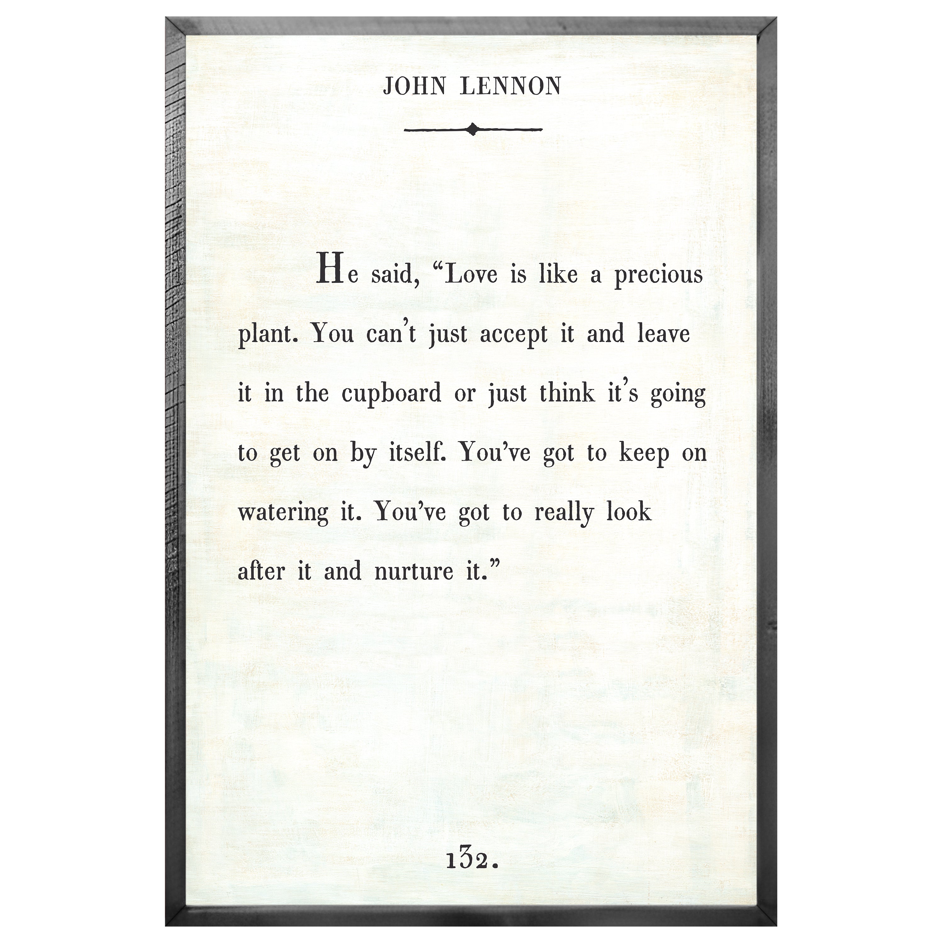 John Lennon - Book Collection (Grey Wood) - Art Print