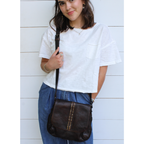Studded Retro Flap Bag Brown