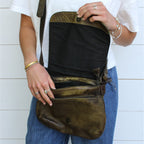 Studded Retro Flap Bag Moss