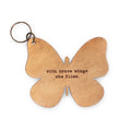 With brave wings she flies Leather Butterfly Keychain 3"x3"