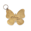 And so the adventure begins Leather Butterfly Keychain 3"x3"