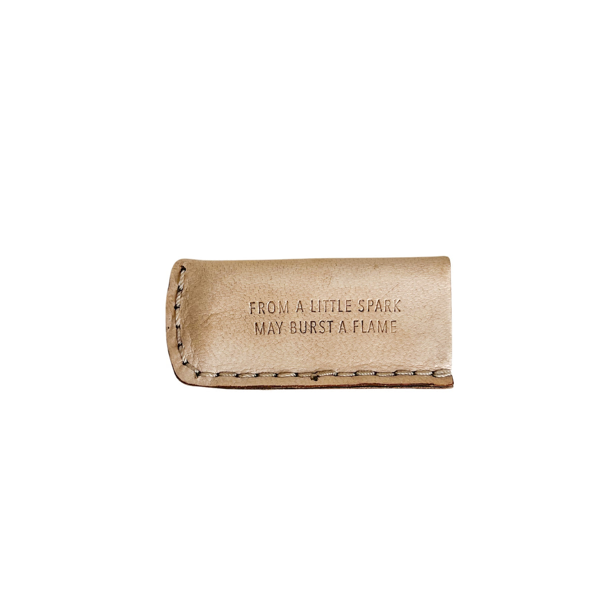 Little Spark Leather Lighter Cover - Bone