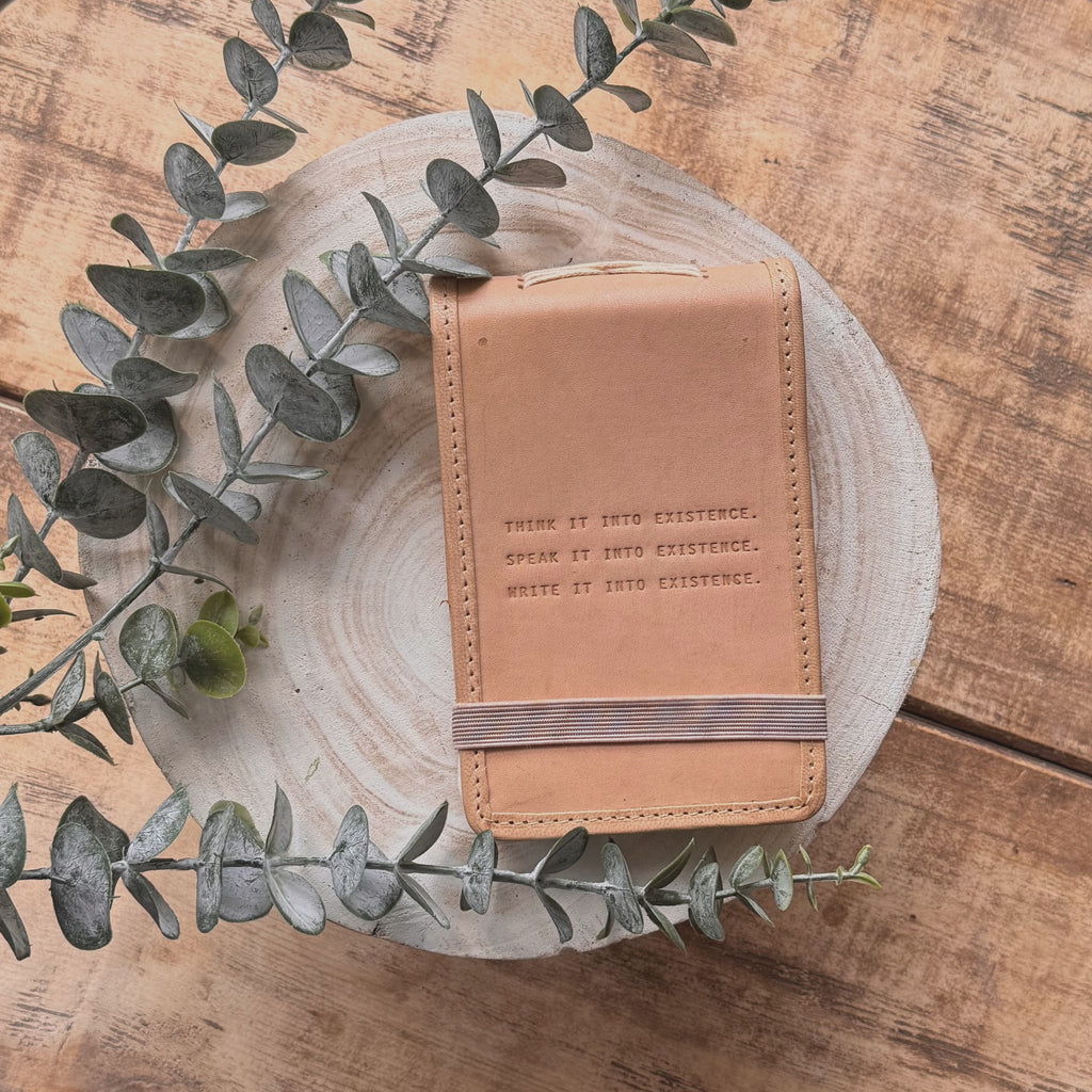 Think Speak Write Mini Signature Leather Journal - Honey