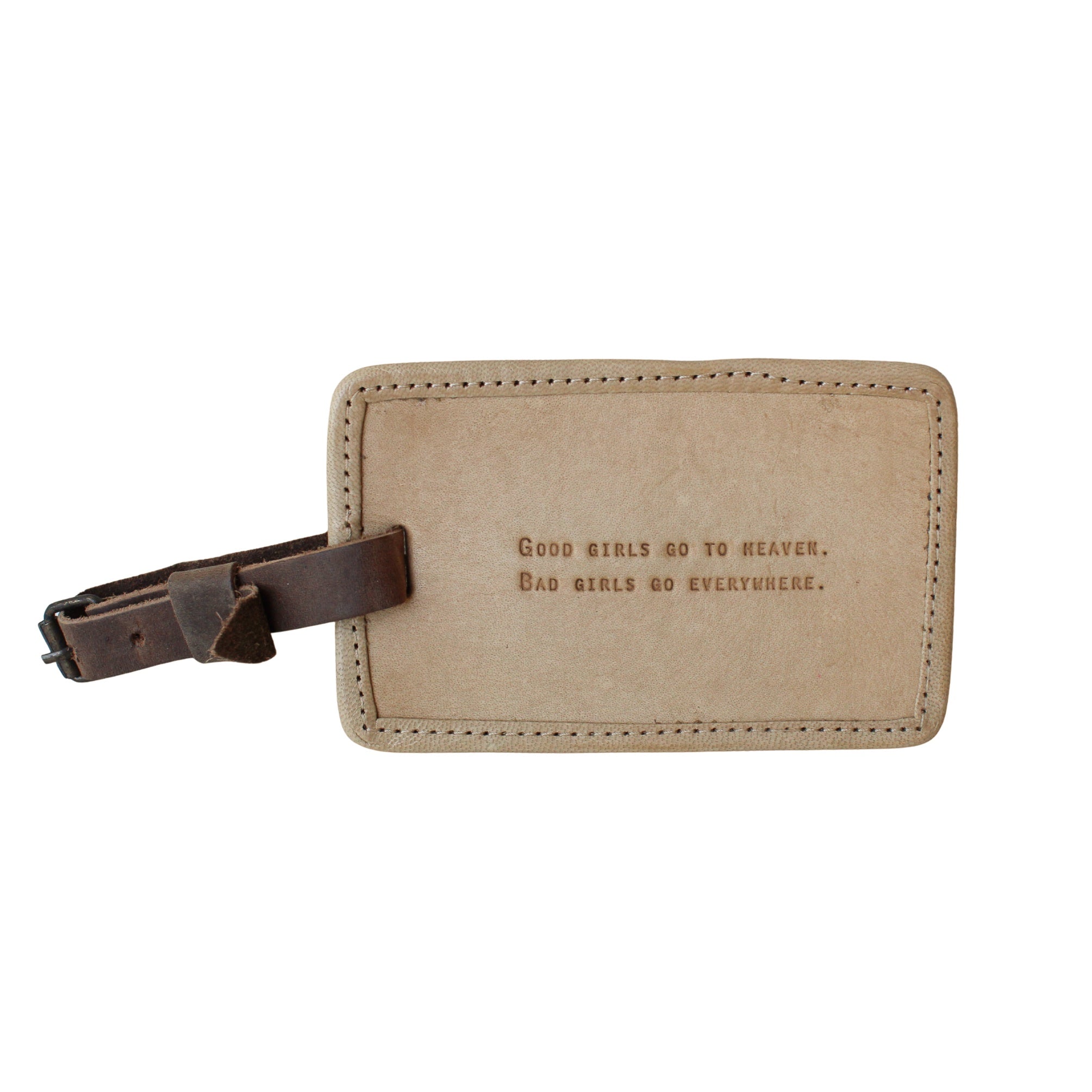 Good Girls Leather Luggage Tag - Honey