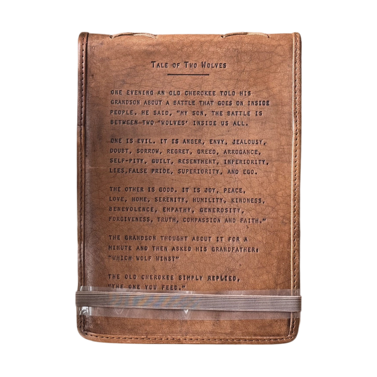 Tale of Two Wolves Signature Leather Journal - Maple