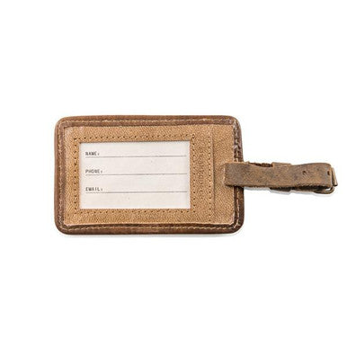 ***Susan Sontag Leather Luggage Tag - 5”x3