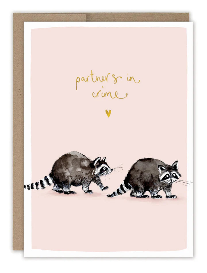 Raccoons Partners in Crime Love Card