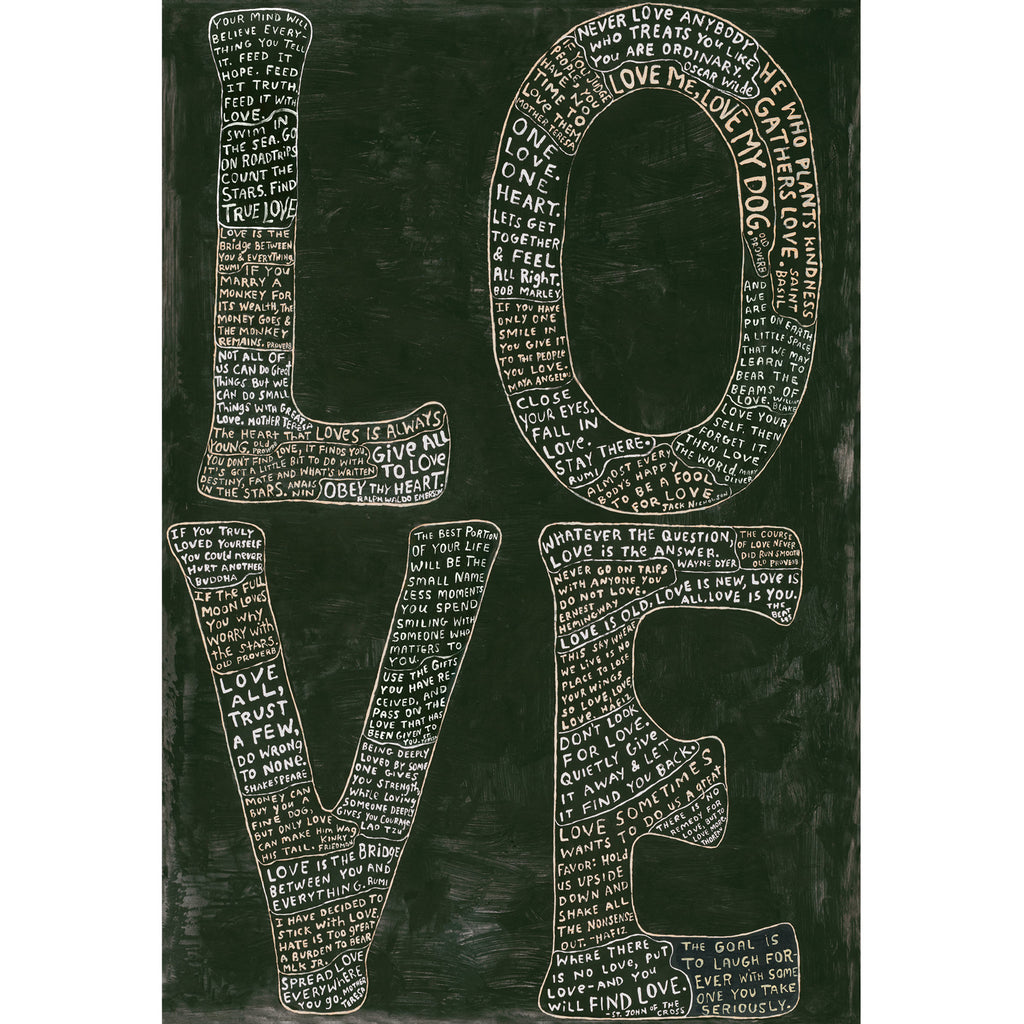 L-O-V-E Black - Art Print