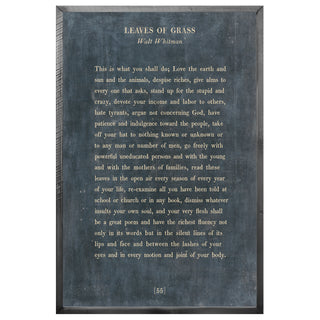 Leaves of Grass -  Poetry Collection (Grey Wood) - Art Print