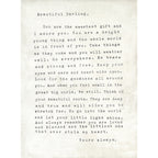 Letter for Sophie Art Print in White