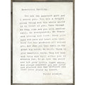 Letter For Sophie (Beautiful Darling) Grey Wood Art Print