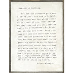 Letter for Sophie Art Print in White