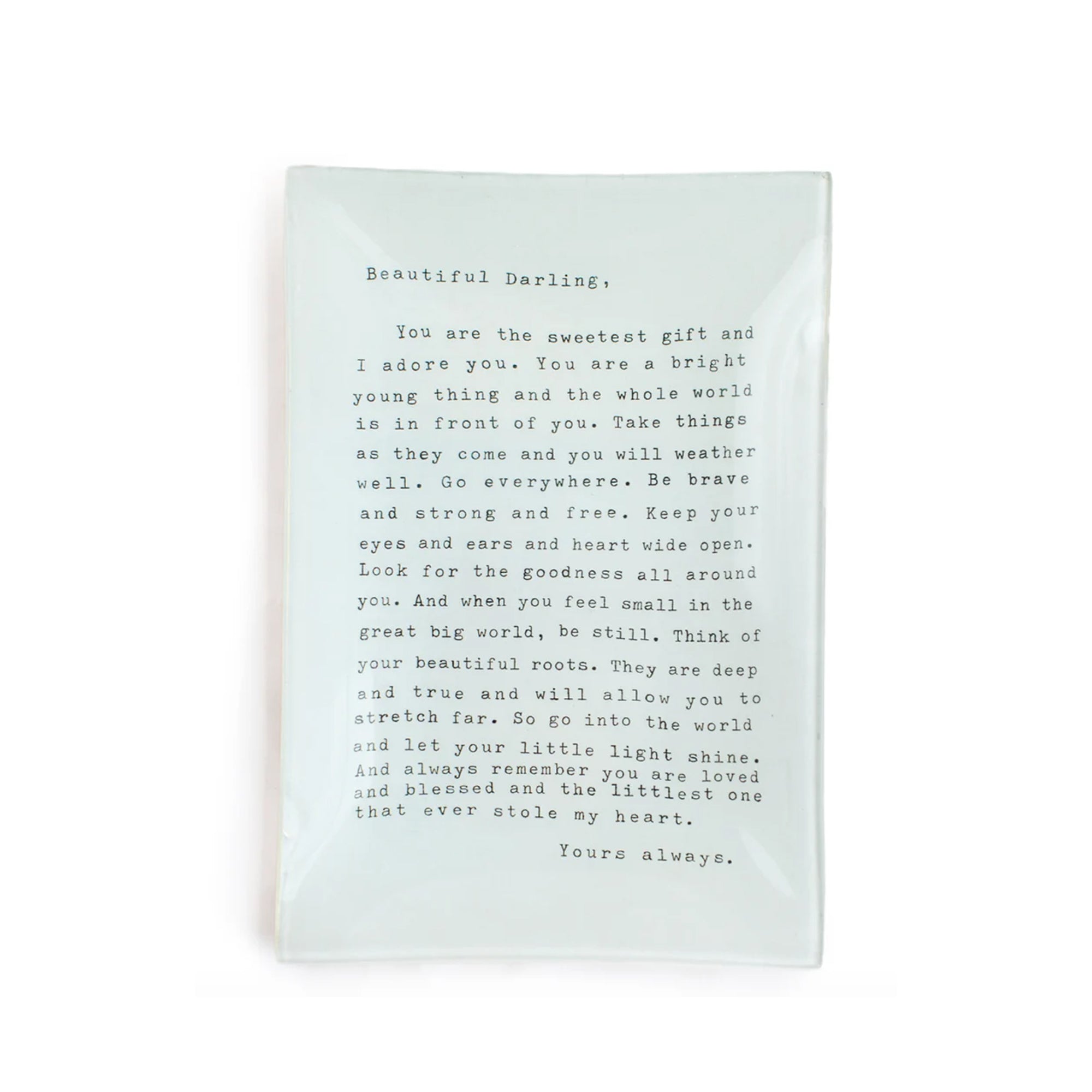 Letter For Sophie (Beautiful Darling) Large Rectangular Decoupage Plate - 5.75" x 8.5"