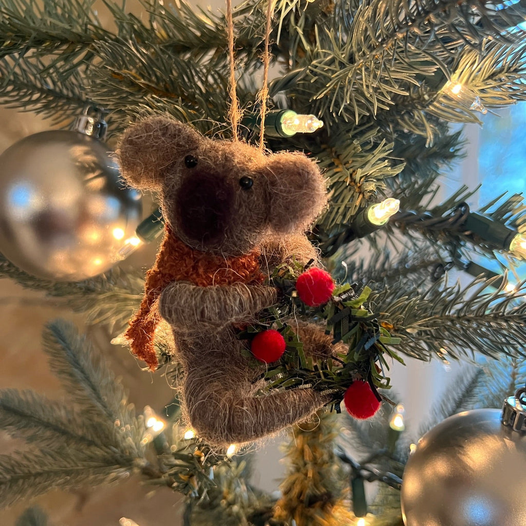 ***Felt Koala Ornament with Wreath
