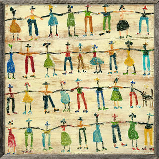 Little People (Grey Wood) - Art Print