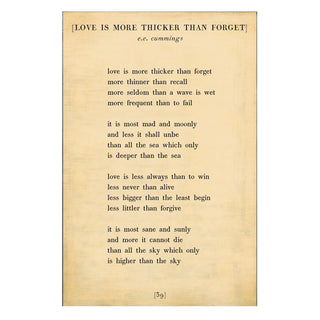Love is More Thicker - Poetry Collection - Art Print