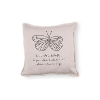 Pillow Collection- Embroidered Love Is Like A Butterfly Pillow 24"x24"