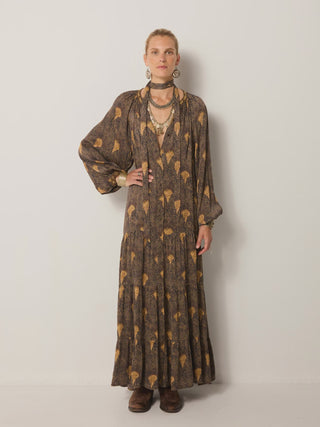 Anouk Dress - Peacok Avocado