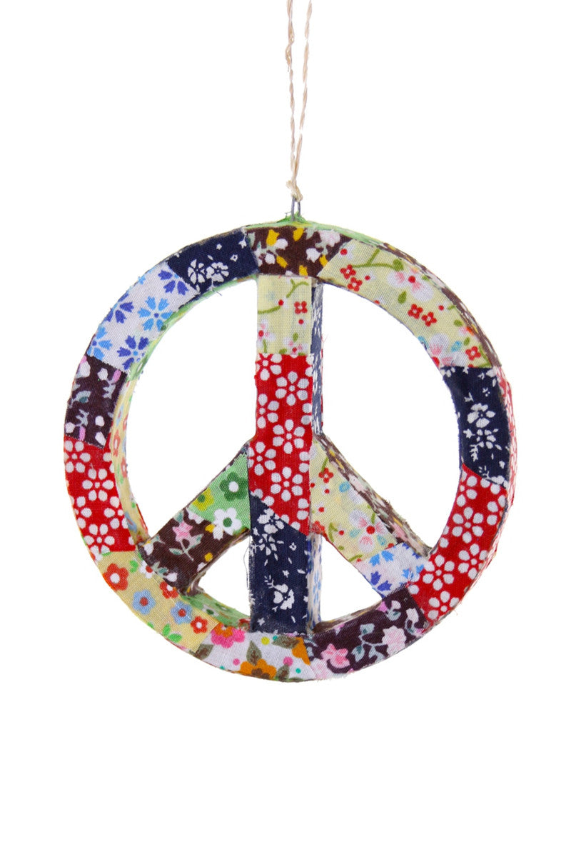 Patchwork Peace Sign Ornament