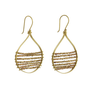 Mela Beaded Earrings, Brass