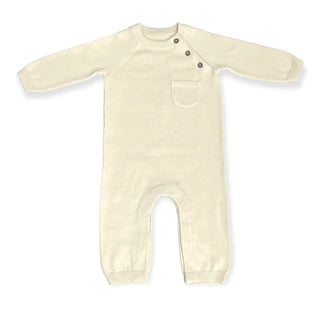 Milan Side Button & Pocket Knit Baby Jumpsuit (Organic)